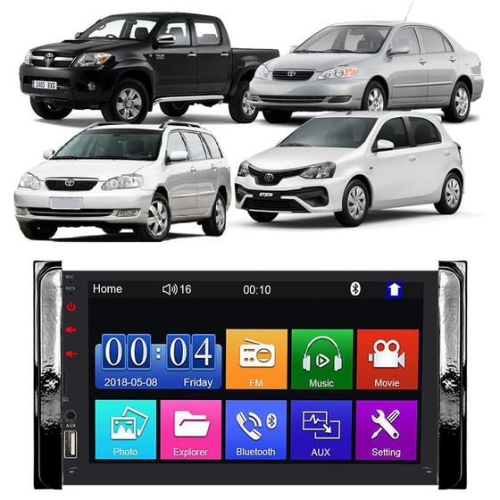Kit Multimídia Mp5 Corolla Rav Filder Hilux Etios 7 Polegadas Espelhamento Android e IOS USB - E-Connect Imagem de Kit Multimídia Mp5 Corolla Rav Filder Hilux Etios 7 Polegadas Espelhamento Android e IOS USB