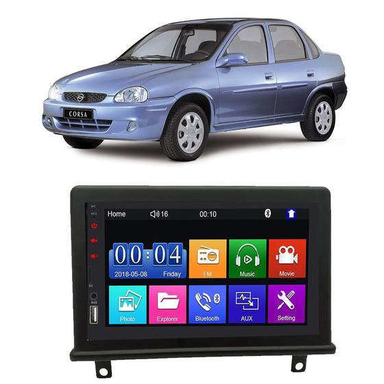 Imagem de Kit Multimidia MP5 Corsa 1995 1998 2010 2012 2016 7 Pol TouchScreen Rádio BT