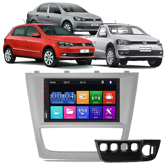 Imagem de Kit Multimídia Mp5 Gol Saveiro Voyage G6 2013 2014 2015 2016 7 Polegadas IOS USB SD Bluetooth