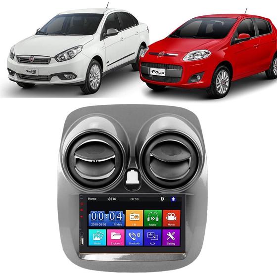 Imagem de Kit Multimídia Mp5 Grand Siena 2013 2014 2015 2016 2017 A 2021 7 Polegadas USB SD Bluetooth