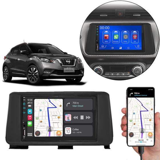 Imagem de Kit Multimídia Mp5 Kicks 2016-2022 7 Pol Touch-screen Carplay + Câmera de ré