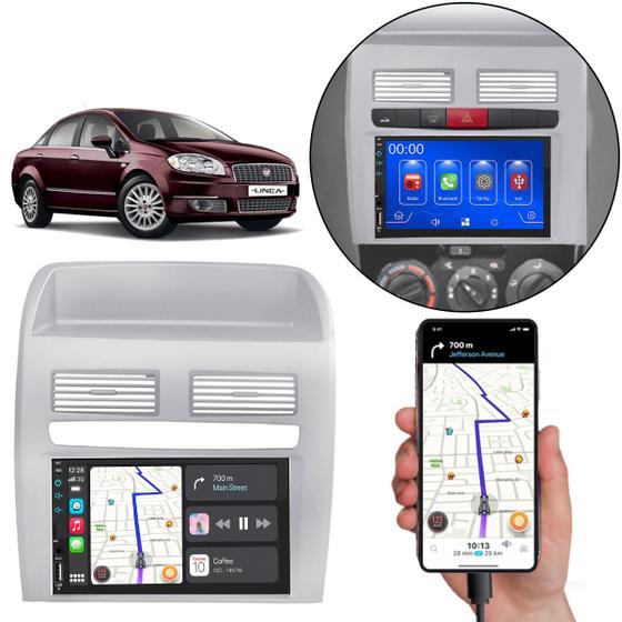 Imagem de Kit Multimídia Mp5 Linea 2009 A 2014 7 Pol Touch-screen Carplay + Câmera de ré