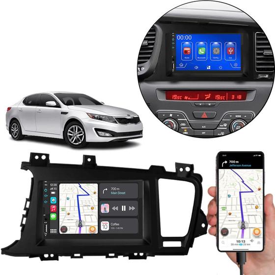 Imagem de Kit Multimídia Mp5 Optima 2010-2014 7 Pol Carplay Android-Auto + Câmera de ré