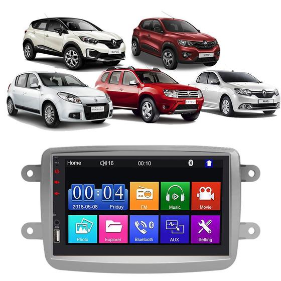 Imagem de Kit Multimídia Mp5 Sandero logan Duster Kwid Captur 7 Polegadas Espelhamento Android e IOS