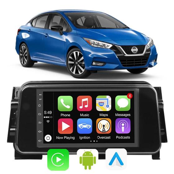 Imagem de Kit Multimídia Nissan Versa 2021 2022 2023 7" Android-Auto/CarPlay Tv Online Bluetooth Espelhamento