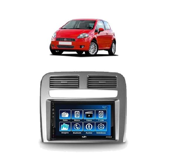 Imagem de Kit Multimídia Punto 2008 / 2012 Mold Prata Mp5 2din Bt Usb Fm Leitor SD Espelhamento