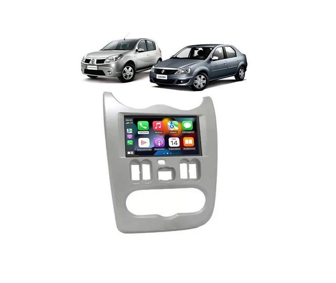Imagem de Kit Multimídia Sandero 2008 a 2011 Logan 2010 a 2011 7 Pol CarPlay AndroidAuto Sem Fio 8100 First Option