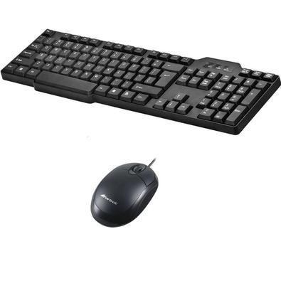 Imagem de Kit multimidia Teclado E Mouse Usb Com Fio Preto fortrek