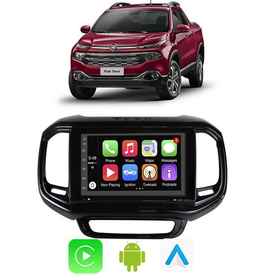 Imagem de Kit Multimidia Toro 2016 2017 2018 2019 2020 2021 2023 7" Android Auto CarPlay Voz Google e Siri Tv Online 