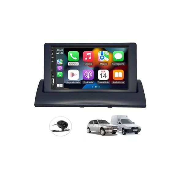 Imagem de Kit Multimídia Uno Fiorino 94 a 2013 Mold Preta 7 Pol CarPlay AndroidAuto - FirstOption 8100