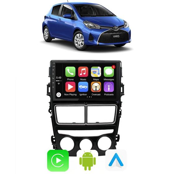 Imagem de Kit Multimidia Yaris 2018 19 20 21 22 2023 9 Polegadas CarPlay Android Auto  Google Assistente Spotify Gps