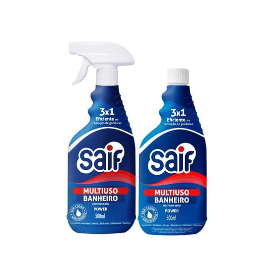 Imagem de Kit Multiuso Banheiro Spray + Refil 500ml Saif