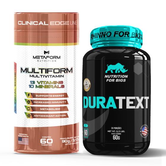 Imagem de Kit Multivitamínico 60 Tabletes Metaform + Pré Hormonal Duratext 60 Tabletes Nutrition For Bigs