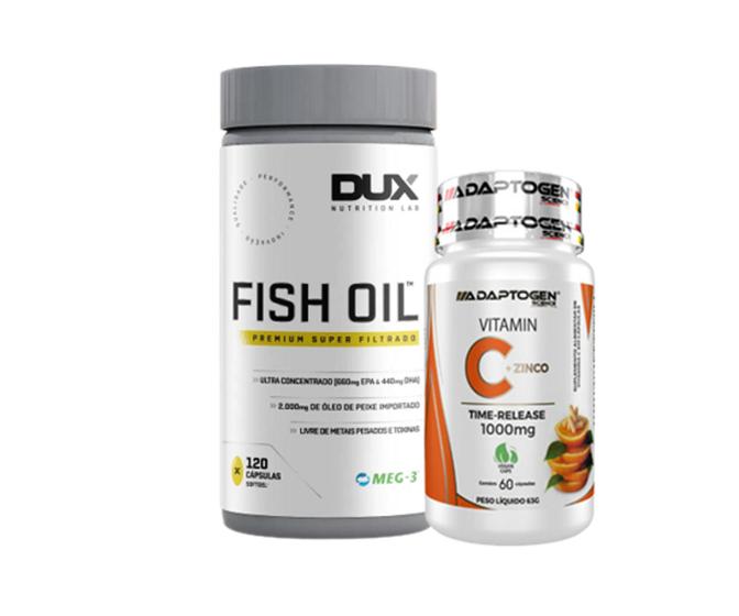 Kit Multivitaminico Fish Oil + Vitamina C + Zinco Dux Nutrition