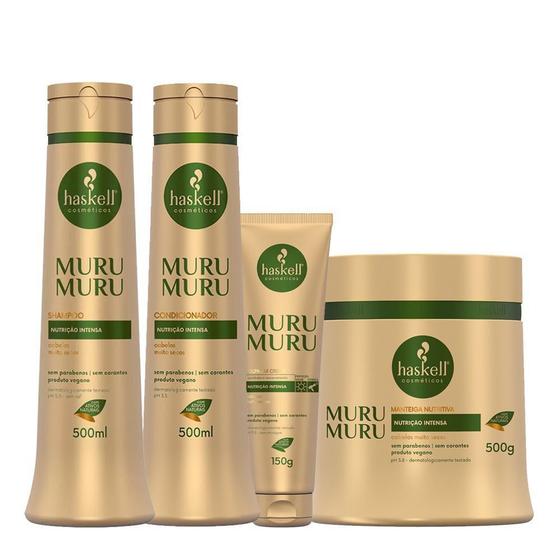 Imagem de Kit Murumuru Haskell 4 Itens 500ml/g - Polpa em Creme 150g