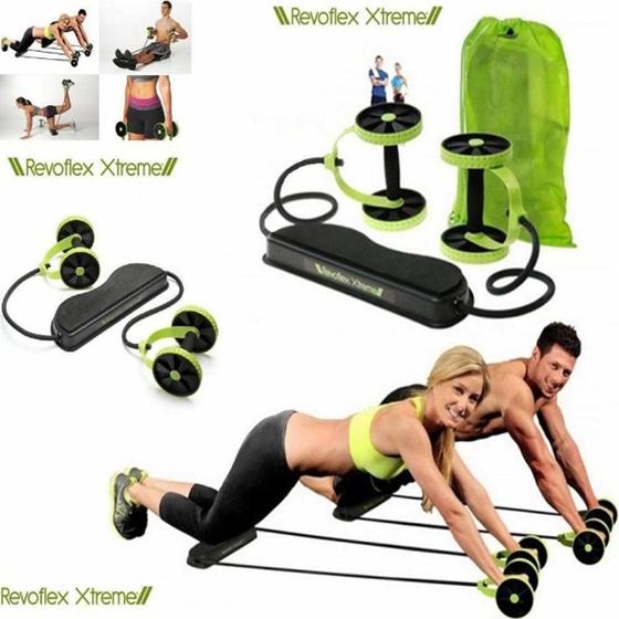 Imagem de Kit musculação fitness roda abdominal extensor completo para braços e pernas emagracedor academia em