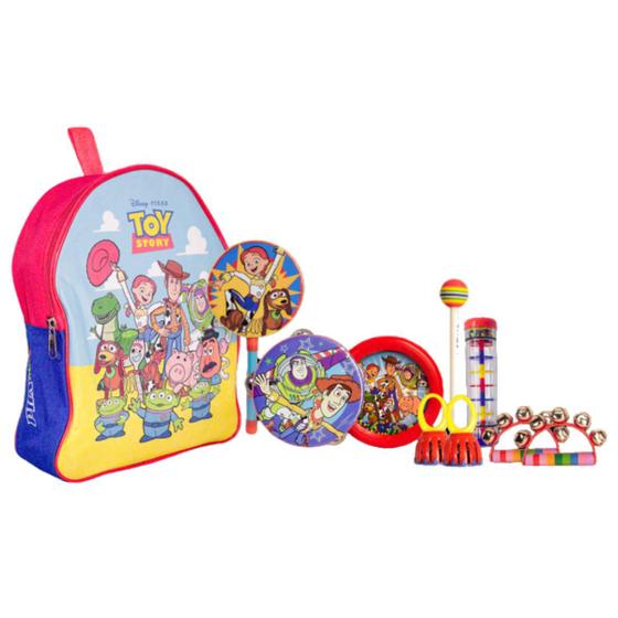 Imagem de Kit Musicalização Mochila Toy Story com 6 Iinstrumentos