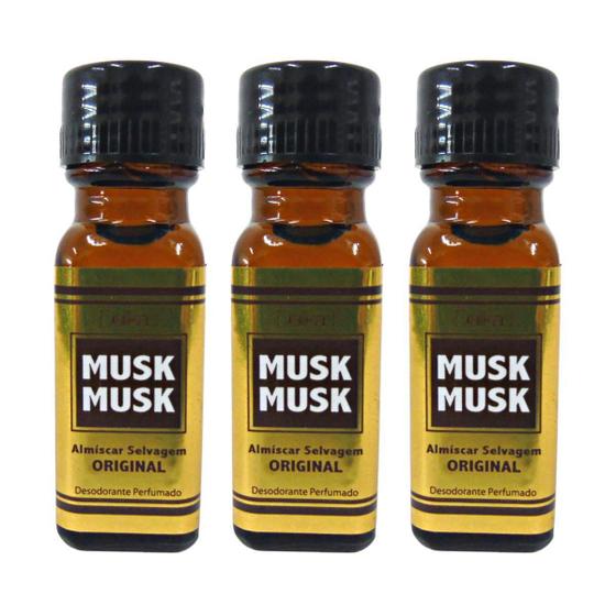 Imagem de Kit Musk Musk Original Almíscar Selvagem 5Ml C/3