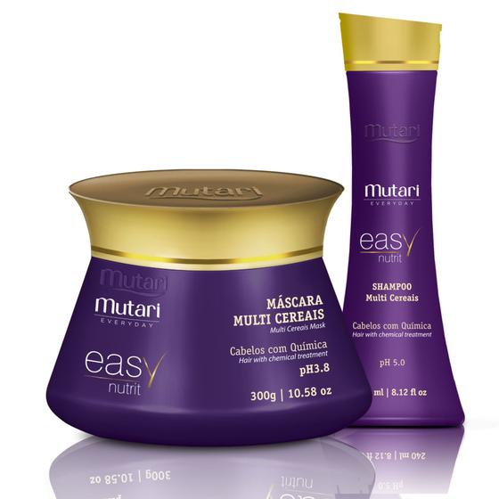 Imagem de Kit Mutari Multi Cereais Shampoo 240ml Máscara 300g Cuidados Especificos Uso Frequente Profissional