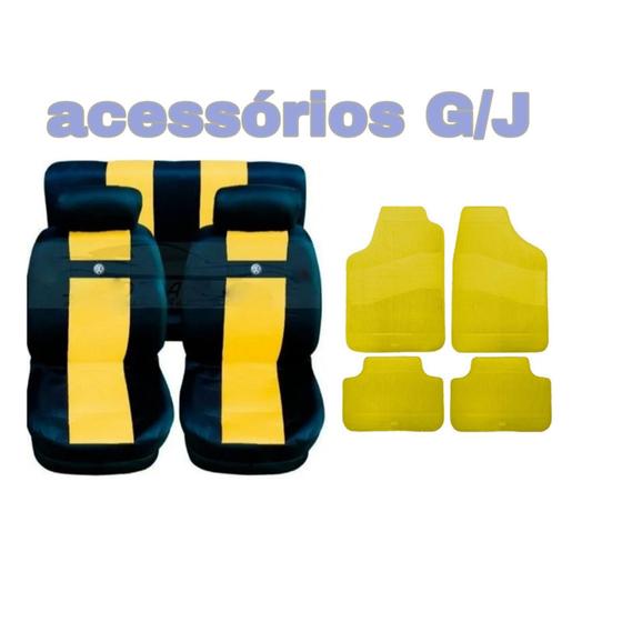 Imagem de kit n1/ capa p banco nylon amarelo+acessórios golf