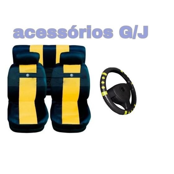 Imagem de kit n5/ capa p banco nylon amarelo+acessórios pointer