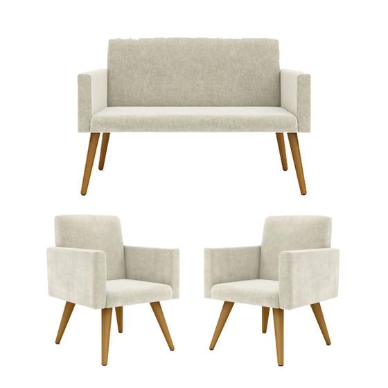 Kit Namoradeira + 2 Poltronas Decorativas Recepção Balaqui Menor preço em Kit Namoradeira + 2 Poltronas Decorativas Recepção Balaqui
