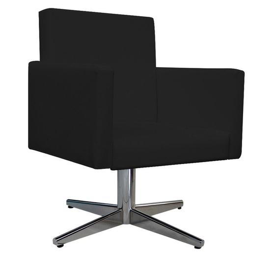 Imagem de Kit Namoradeira e 02 Poltronas Beatriz Base Giratória de Metal Sala de Estar Decor Recepção Corano Preto