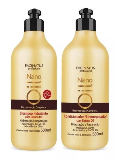 Imagem de Kit Nano Oil Reconstrução Facinatus Shampoo Condicionador