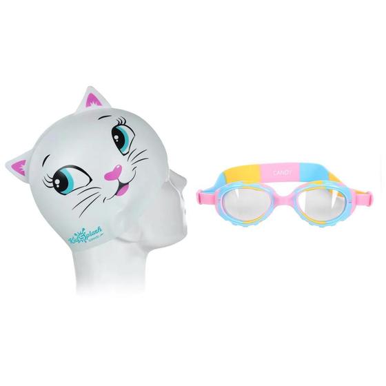 Imagem de Kit Natação Speedo Óculos Candy Touca Cat Cap Infantil