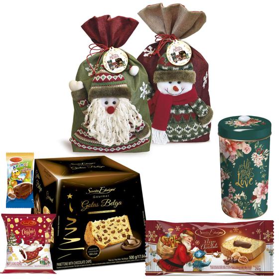 Kit Natalino Santa Edwiges 06 Itens 01 Saco Papai Noel 1 Kg
