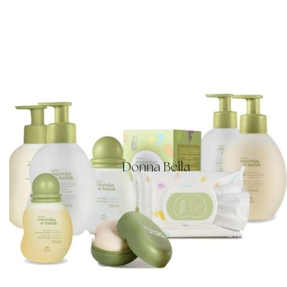 Imagem de Kit Natura Mamãe e bebê Maternidade completo com óleo de massagem e Saboneteira