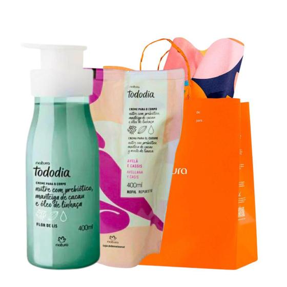 Kit Natura Presente Tododia Hidratante Refil e Creme 400ml Menor preço em Kit Natura Presente Tododia Hidratante Refil e Creme 400ml