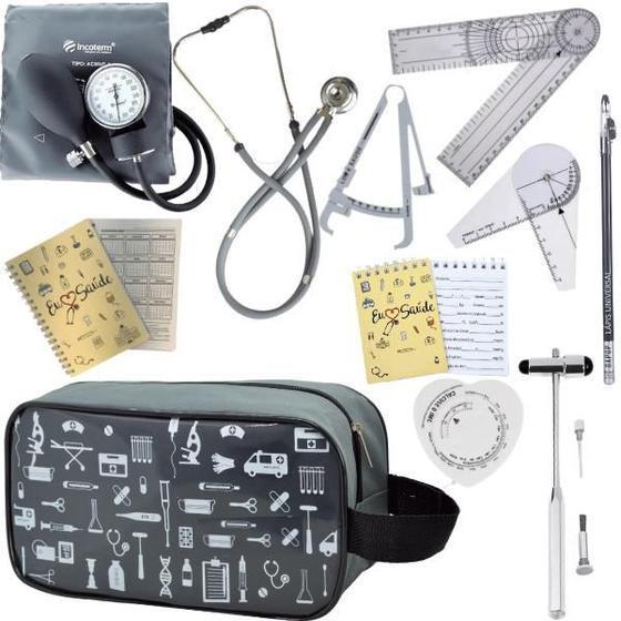 Imagem de Kit Necessaire Fisioterapia Goniometro Martelo Buck Fita Imc Incoterm