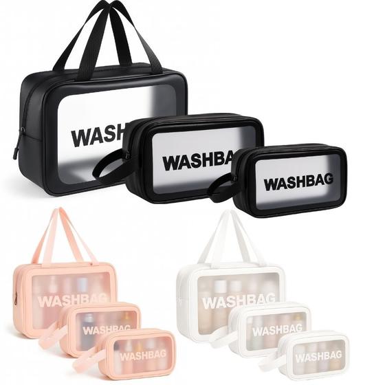 Kit Necessáires Feminina Maquiagem Cosméticos Viagem Praia - Lepzo Imagem de Kit Necessáires Feminina Maquiagem Cosméticos Viagem Praia