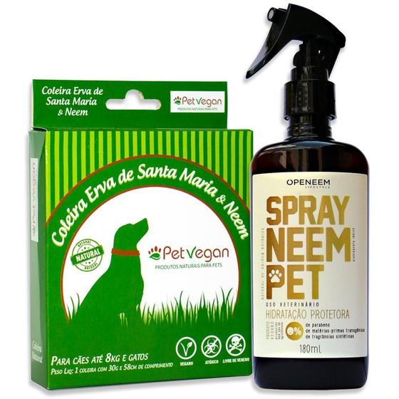 Imagem de Kit Neem Pet Proteção Coleira E Spray Cães Até 8Kg E Gatos