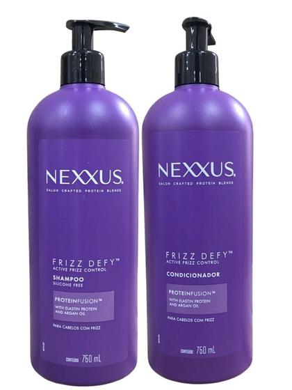 Imagem de Kit Nexxus Shampoo e Cond 750ml Frizz Defy Cabelos com Firzz