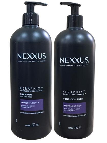 Imagem de Kit Nexxus Shampoo e Cond 750ml Keraphix Cabelos Danificados