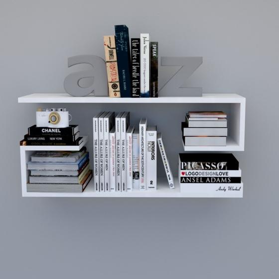 Imagem de kit nicho 2  estantes livros prateleiras mdf branco para quarto