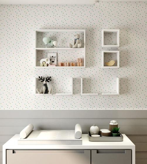 Imagem de Kit Nicho  Mdf Quarto De Bebê 7 Peças Slim Nicho Decorativo