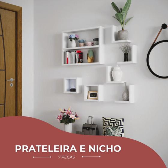 Imagem de Kit Nicho  Mdf Quarto De Bebê 7 Peças Slim Nicho Decorativo