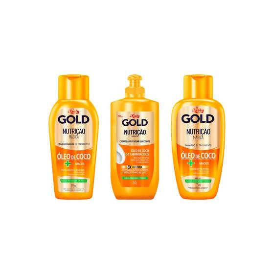 Imagem de Kit Niely Gold Nutri Poderosa Shampoo+Cond+CR Pentear