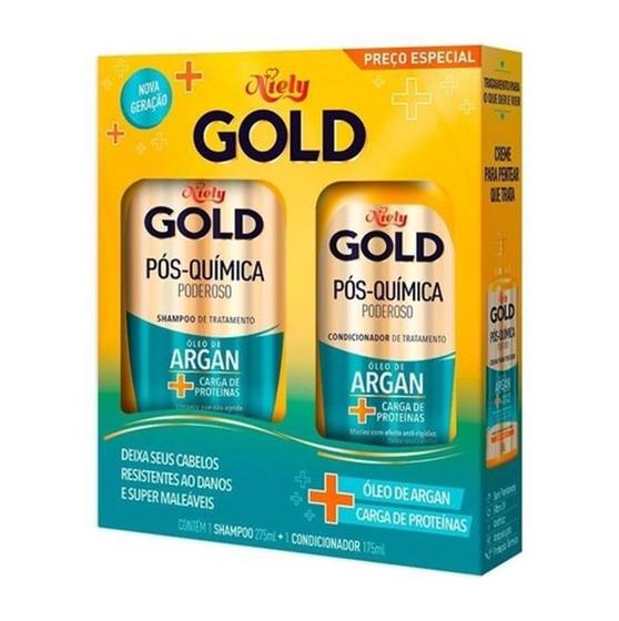 Imagem de Kit Niely Gold  Pós Quimica Shampoo 275ml + Condicionador 175ml