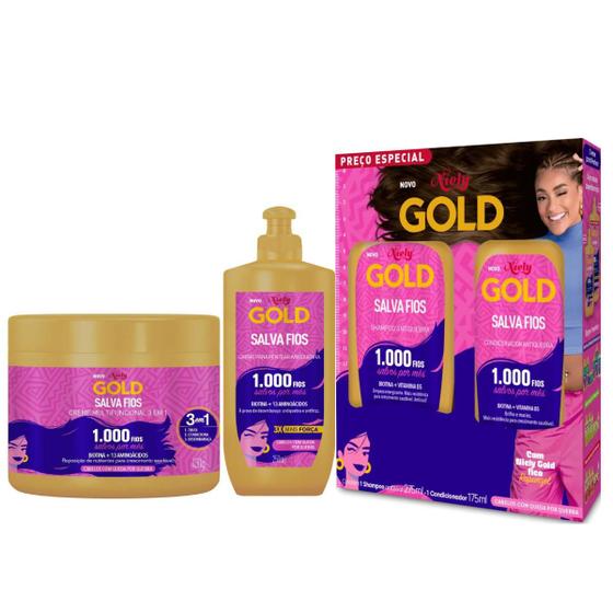 Imagem de Kit Niely Gold Salva Fios 4 Itens