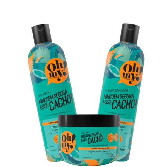 Imagem de Kit Ninguém Segura Esse Cacho Oh My! 300ml Shampoo Cond Másc