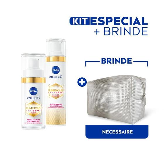 Imagem de Kit Nivea Luminous Sérum Facial Nivea Luminous 630 30Ml + Fluído Facial  Nivea Luminous 630 Fps 50 40Ml. Ganhe Necessaire
