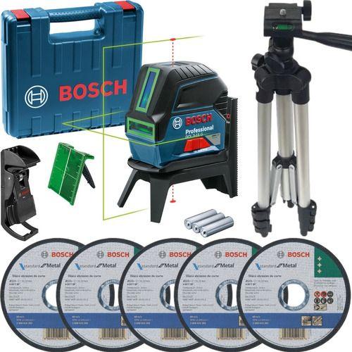 Imagem de Kit Nível Laser Verde Bosch Gcl 2-15 G 15m Tripé 5 Discos