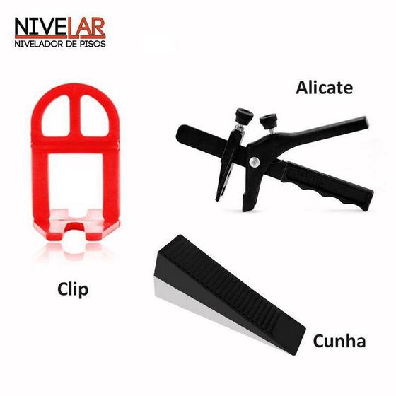 Kit Nivelador de Pisos, Porcelanatos e Revestimentos - 800 Clips +200 Cunhas +01 Alicate Menor preço em Kit Nivelador de Pisos, Porcelanatos e Revestimentos - 800 Clips +200 Cunhas +01 Alicate