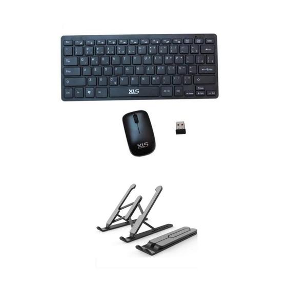 Imagem de Kit Notebook Lenovo Mini Teclado + Mouse Wireless + Suporte