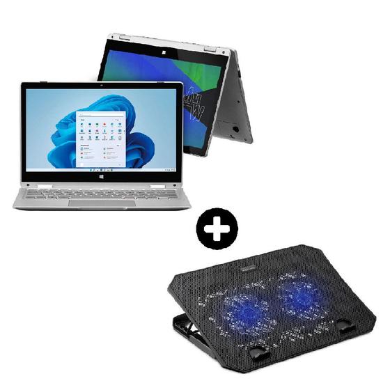 Kit Notebook Tablet tela Touch M11W Win11 128GB 4GB RAM PC281 + Base Cooler Dual para Notebook AC392 Menor preço em Kit Notebook Tablet tela Touch M11W Win11 128GB 4GB RAM PC281 + Base Cooler Dual para Notebook AC392