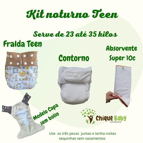 Imagem de Kit noturno sem vazamentos de 23 a 35 kilos